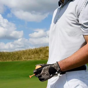 Custom Made Genuine Leather Golf <b>Gloves</b>-<b>Moisture</b> Wicking Non-Slip Full Finger Adjustable Wrist Strap Left Hand - Product Image 2