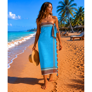 Serviette de plage Kikoy de luxe en coton turc, personnalisable avec logo, écologique et à séchage rapide, pour toutes les saisons – Offre spéciale fournisseur indien. - Product Image 3