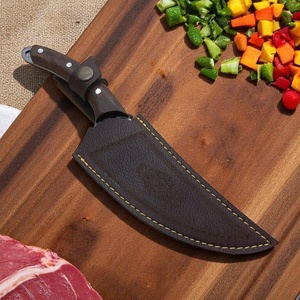 Couteau de boucher artisanal en acier inoxydable de haute qualité avec manche en bois et étui en cuir, couteau utilitaire, couteaux à découper, OEM DIY - Product Image 3