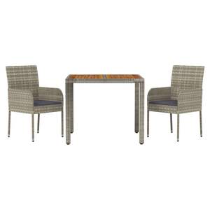 Modular <b>Grey</b> Pe Rattan Garden Dining Set 2 Seater Steel <b>Frame</b> Contemporary Outdoor Furniture - Product Image 5