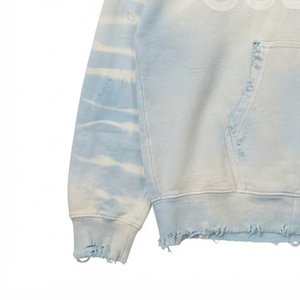 Sweat-shirt à capuche tie-dye personnalisé pour femme, très vendu, avec logo, coupe oversize, fermeture éclair, poches avant, en coton tricoté, automne/hiver - Product Image 6