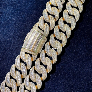 Cadena de Eslabones Cubanos de Lujo de Plata 925 de Alta Calidad, 15MM, Estilo Hip Hop, para Hombre, Cadena Miami de Oro Pesado Personalizada, con Moissanita, Regalo - Product Image 4