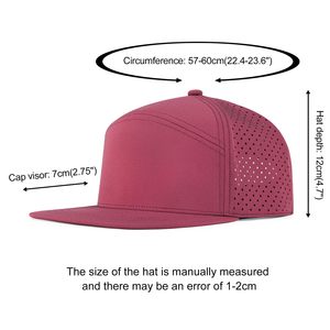 Gorra Unisex de 6 Paneles con Cierre a Presión, Color Borgoña, Malla Transpirable, Ajustable, Visera Plana, Estilo Casual, para Adultos, Primavera/Verano - Product Image 3
