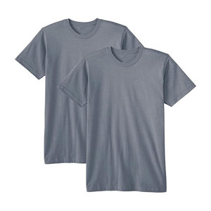<b>Black</b> Custom <b>Men's</b> T-<b>Shirts</b> Short Sleeve O-Neck Worsted Fabric Front Logo Embroidery <b>Silk</b> Screen Printing Formal Loose Fit - Product Image 6