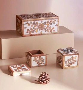 Juego de quemador de incienso de sándalo y oud hecho a mano con bandeja, soporte de incienso de nácar, decoración para el hogar, caja aromática - Product Image 3