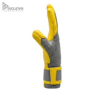 Guantes de Portero Personalizados Vibrantes con Corte Híbrido Roll Finger, Revestimiento de Goma Texturizada Gris, Doble Correa Elástica en la Muñeca - Product Image 3