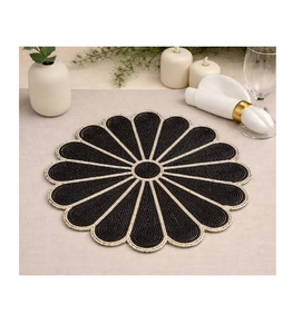 Set de table brodé perlé personnalisé, motif floral, artisanat, tapis et sous-plats perlés, meilleur prix - Product Image 3