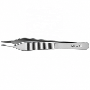 Pinzas Quirúrgicas Adson MJW con Puntas Serradas de 12 cm (4.75 Pulgadas), Pinzas de Disección Finas de Acero Inoxidable, Certificación CE ISO13485, Herramientas OEM ODM - Product Image 4