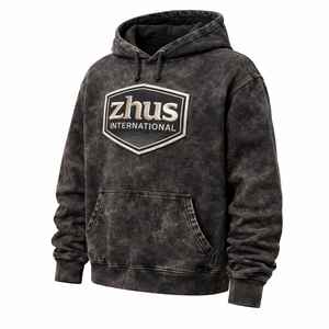 Services OEM ODM à prix de gros : Sweats à capuche décontractés à manches longues en coton vierge pour hommes, style vintage délavé à l'acide, en vente - Product Image 5