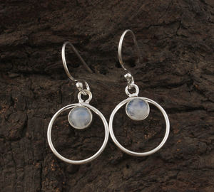 Boucles d'oreilles pendantes en pierre de lune arc-en-ciel naturelle, argent sterling 925, fabrication artisanale, luxe, fines, élégantes, bijoux pour femmes, vente en gros - Product Image 3