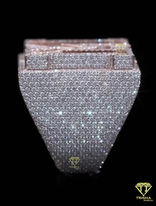Personalized Arabic Letter <b>Ring</b> With Moissanite Diamonds Rose Gold Hip Hop Jewelry For <b>Men</b> And Women - Product Image 5
