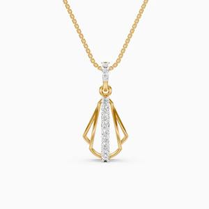 Pendentif diamant à ligne verticale avec diamants de laboratoire de 0,22 carat en or jaune 9 carats, or blanc, or rose - Product Image 2