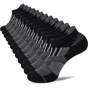 Men's Ankle <b>Socks</b> <b>Black</b> With Colorful Toe And Heel Breathable Knitted Sports <b>Socks</b> Summer Thin Fit - Product Image 4