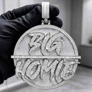 Wholesale Supply Custom Iced Out Letter <b>Initial</b> Pendant Geometric <b>Necklace</b> for Men Hip Hop Party and Special Occasion for Sale - Product Image 5