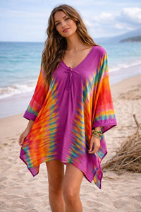 Attractive Simple Ladies <b>Summer</b> Casual Bohemia Handmade Woven Eco-Friendly Breathable Washable Tie Dye Natural Waist Beach Wear - Product Image 4