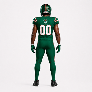 Conjunto de Uniforme de Fútbol Americano Verde Personalizado para Hombre con Jersey y Pantalones Verdes - Product Image 2