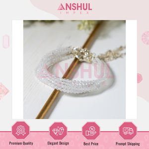 สร้อยข้อเท้าคริสตัลควอตซ์ใสหลากสี ดีไซน์สะดุดตา คุณภาพสูงสุด ขายดีที่สุด เกรด AAA ประดับด้วยลูกปัดเหลี่ยมเพชรพลอย ยืดหยุ่นได้ - Product Image 3