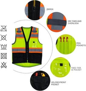 เสื้อกั๊กสะท้อนแสงนิรภัยสำหรับผู้ชายแบบกำหนดเอง ค้นหาไอคอนที่คล้ายกัน เสื้อกั๊กนิรภัยสำหรับผู้ชาย เสื้อกั๊กทำงานแบบมองเห็นได้ชัดเจนสำหรับงานก่อสร้าง - Product Image 3
