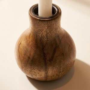 Juego de Portavelas de Madera, Forma Redonda, Decoración del Hogar, Estilo Rústico - Product Image 4