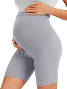 Shorts de yoga de maternité à taille haute avec logo personnalisé, soutien abdominal, anti-bactériens et séchage rapide pour femmes enceintes - Product Image 2