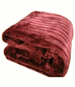 <b>Heavy</b> Weight 100% Polyester Knitted Flannel Fleece All-Season Modern Warm Soft Plush Plain Dyed Rectangle <b>Blanket</b> Bed - Product Image 2