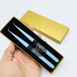 แหนบสแตนเลส45องศาสำหรับการต่อขนตาสีฟ้าอ่อนปรับแต่งโลโก้ได้ตามต้องการเป็นมิตรต่อสิ่งแวดล้อม - Product Image 2