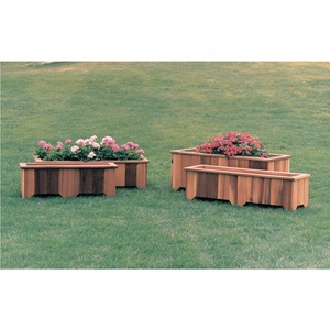 Large Rectangular Outdoor <b>Wooden</b> Planter Box Long Rustic Cedar Wood Flower Pots Raised <b>Garden</b> Container <b>Trough</b> For Patio Lawn - Product Image 1