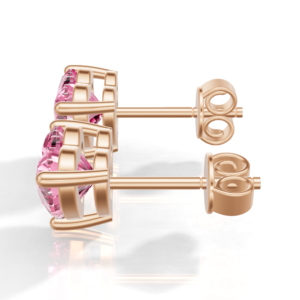 Heerani Jewels Natural 925 Sterling Silver Classic Stud Vermeil Rose Gold Unisex Engagement Wedding <b>Earrings</b> IGI Certified Claw - Product Image 3