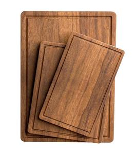 Tabla de Cortar/Picar Moderna de Madera con Bordes y Asas de Metal Plateado, Utensilio de Cocina Duradero para Estilismo Culinario - Product Image 6