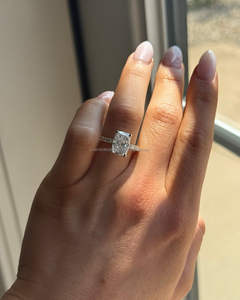 For GIA Certified Custom 18K Gold Rhodium Plating Engagement <b>Ring</b> <b>Cushion</b> Cut Natural Diamond Bulk Jewelry Supply Certified - Product Image 3