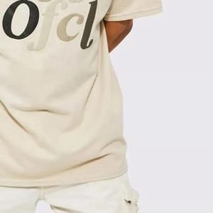 เสื้อยืดพิมพ์ลายพัฟสำหรับผู้ชายเสื้อยืดโอเวอร์ไซส์แบบเรียบๆเสื้อยืดผ้าฝ้ายกราฟิกออกแบบโลโก้ได้ตามต้องการ - Product Image 5