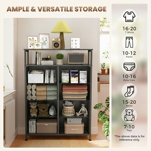 8-Drawer Fabric Dresser <b>Storage</b> Tower <b>Clothes</b> Organizer for Bedroom Entryway Living Room TV Stand Wardrobe - Product Image 4