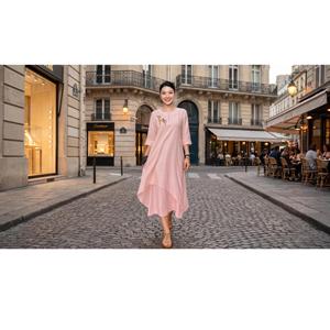 Manufacturer New <b>Top</b> 100% Handcrafted Embroidery Women Clothing Casual Dresses Premium Imported Silk <b>Linen</b> Vietnam Price - Product Image 6