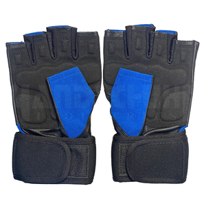 Workout Weightlifting Gloves PU Material Non-Slip Hand Grips Adjustable Wrist <b>Strap</b> for Unisex Gym Use - Product Image 2