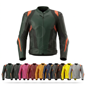 Trendy Apparel Safety Motorcycle Riding Jacket PU Leather Armored Protective Breathable Racing Motorbike Gear Mesh Panel Jackets - Product Image 1