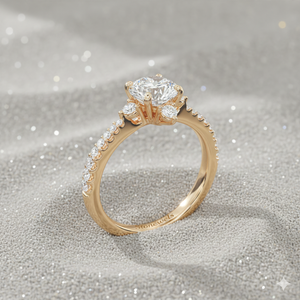 Anillo de compromiso con diamantes en forma de brújula - Product Image 3