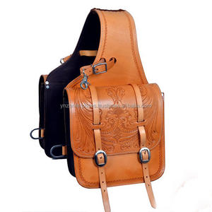 Y & Z-Bolsa de sillín de cuero genuino, bolsos de sillín hechos a mano de alta calidad, proveedores ecuestres, bolsas para SILLÍN de salto - Product Image 1
