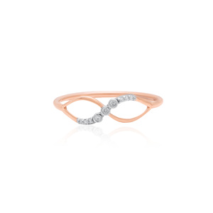 Bague en diamant naturel supérieur de 0,04 carat, taille brillant ronde, couleur HI, clarté VS SI, or rose, bijoux fins, fiançailles, mariage - Product Image 5