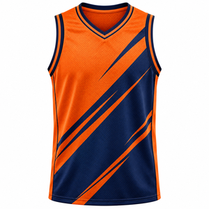 Maillot de basket-ball pour homme 100% polyester, design personnalisé, logo sur le devant, maille sans manches, respirant, séchage rapide, taille plus - Product Image 3