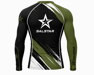Chemise de compression à manches longues pour homme Salstar, à séchage rapide, coupe sportive, avec motif étoile imprimé par sublimation, extensible dans quatre directions - Product Image 2