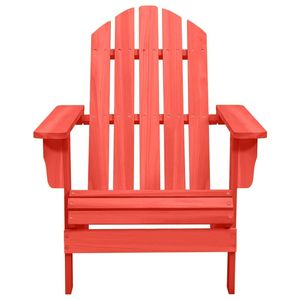 Sedia Adirondack in legno massello di abete per Patio di colore rosso - Product Image 2
