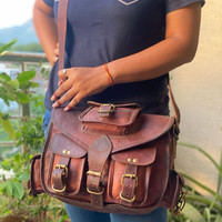 Tas selempang kulit asli wanita, tas selempang kulit asli, tas Hobo bahu, selempang kulit Full Grain kambing Vintage, tas selempang kulit asli, buatan tangan terlaris