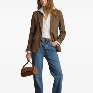Nouvelle Arrivée Blazer en Laine Chevrons pour Femme, Veste Formelle Simple Boutonnage pour Bureau, Tenue Professionnelle, Vente en Gros Fabricant - Product Image 1