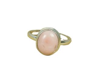 Pink <b>Opal</b> Fancy Oval Cut Rhodium Plated 925 Sterling <b>Silver</b> Gemstone <b>Ring</b> Women's Wedding & Party Gift October Birthstone Trendy - Product Image 1
