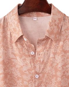 เสื้อฮาวายชาย Aura Tropical แขนสั้น ติดกระดุม ลายดอกไม้ สำหรับฤดูร้อน ใส่สบายๆ ไปชายหาด เสื้อเชิ้ต Aloha น้ำหนักเบา ระบายอากาศได้ดี - Product Image 2