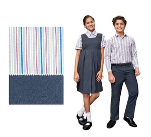 <b>Green</b> School Uniform Set for Children Unisex Long Sleeve Dress <b>Checked</b> Shirting Plain Suiting <b>Skirt</b> Pant Polyester/Cotton All - Product Image 2