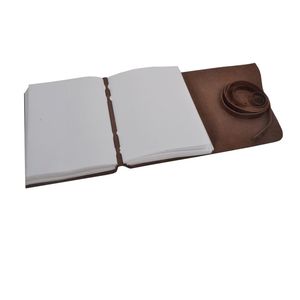 Journal artisanal en cuir véritable souple, relié, design antique marron, pour homme et femme, avec pages vierges en coton recyclé, 120 pages. - Product Image 5