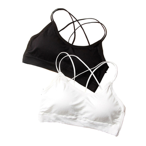 IMPROVEMENTS SPORTS Soutien-gorge de sport pour femme à maintien élevé, dos nageur croisé, rose, noir, gris, en Spandex sans couture, pour la gym - Product Image 2