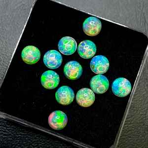 Lot de cabochons d'opale éthiopienne multi-feu, pierres précieuses rondes de 4 mm, 5 mm, 6 mm, 7 mm, 8 mm, 9 mm pour la fabrication de bijoux - Product Image 4
