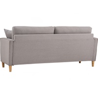 Canapé sectionnel moderne trois places, confortable, en tissu rembourré, garni de mousse, avec cadre en bois massif durable, dossier capitonné et accoudoirs à rail.